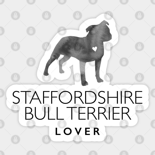 Staffordshire Bull Terrier Lover Gift - Ink Effect Silhouette Sticker by Elsie Bee Designs